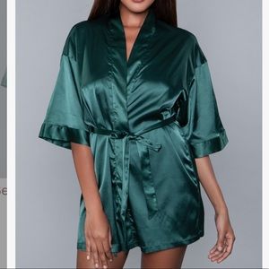 Green silk robe